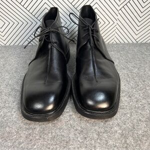 Minelli Men's 45/11.5-12 Black Leather Ankle Chukka Boots Italian Trendy EUC